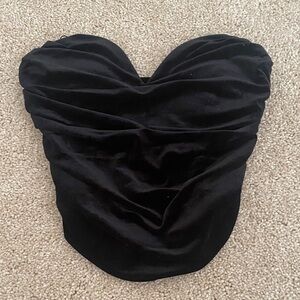 Express Black Velvet Crop Top